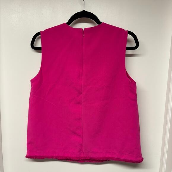 Victoria Beckham x Target Pink Sleeveless Shell Blouse Fringe Trim Size Small - Picture 2 of 8